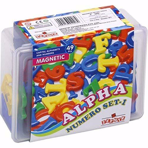 Full size cover page of the book 'Zephyr Magnetic Alpha-Numero Set 1- kids educational capital letters and numbers magnets 49-pcs 8904'