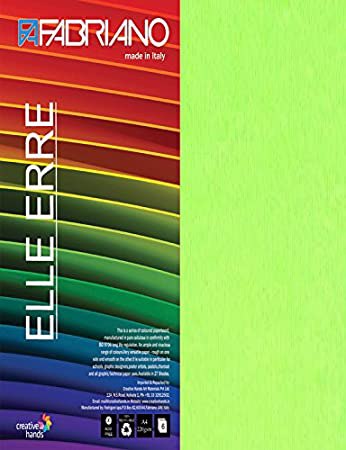 Full size cover page of the book 'Brustro FA Elle Erre A4 Pack Of 9-Verde 220 gsm'