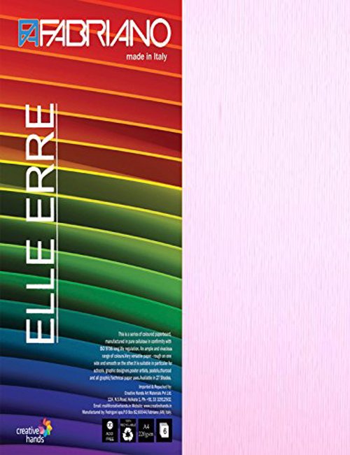Full size cover page of the book 'Brustro FA Elle Erre A4 Pack Of 9-Rosa 220 gsm'