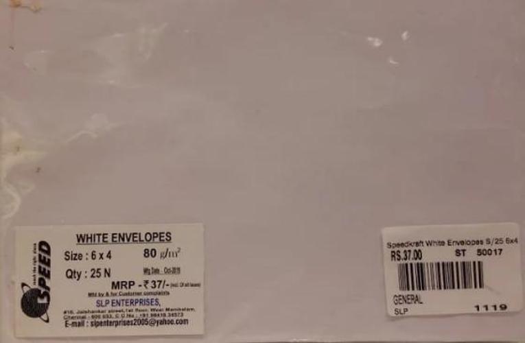 Full size cover page of the book 'Speedkraft White Envelopes S/25 6x4'