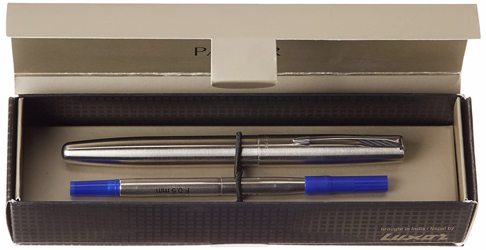 Full size cover page of the book 'Parker Frontier Stainless Steel CT Roller Ball Pen'