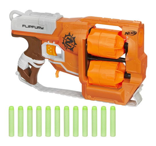 Full size cover page of the book 'Hasbro Nerf Zombie Strike Survival Flipfury- kids foam pellet launching blaster toy age 8+ A960300'