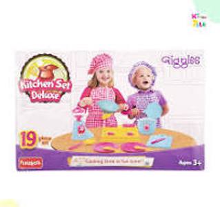 Cover page of the book 'Funskool Giggles Kitchen Set Deluxe- kids toy kitchen playset 19-pcs age 3+ 9785500'