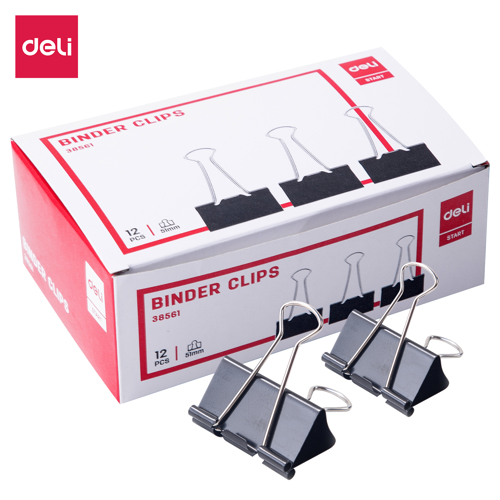 Full size cover page of the book 'Deli W38561 Binder Clip(Black) 51Mm(Box)'