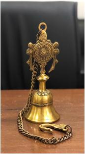 Full size cover page of the book 'MB-1237 HANGING BELL W/CHAKAR DESIGN FINE 8" GOLD'