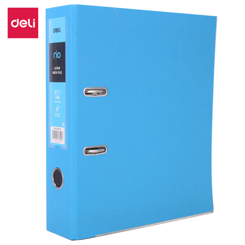Full size cover page of the book 'DELI EB20130 LEVER ARCH FILE BLUE A4 3"'