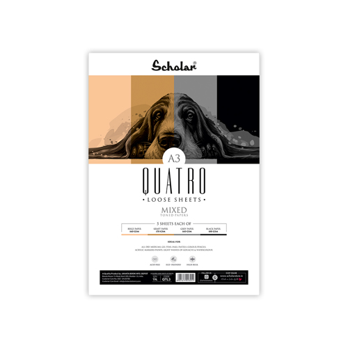 Full size cover page of the book 'SCHOLAR QTL3 A3 QUATRO MIX TONED LOOSE SHEETS'