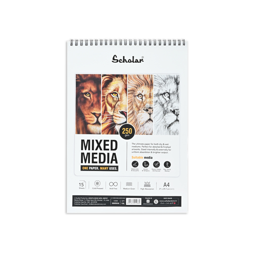 Full size cover page of the book 'SCHOLAR MMW4 A4 MIXED MEDIA'