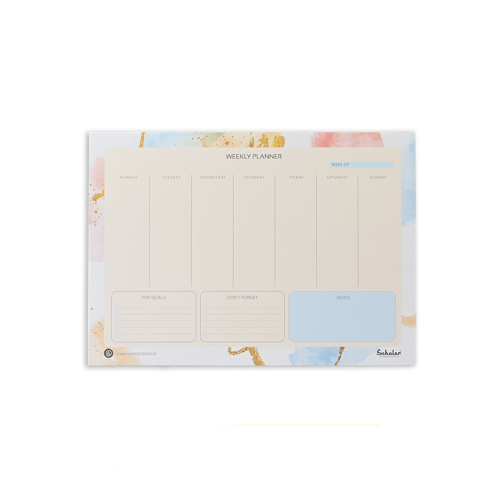 Full size cover page of the book 'SCHOLAR WPL4H A4 WEEKLY PLANNER (HORIZTONAL)'