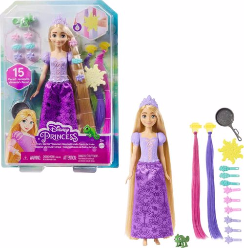 Full size cover page of the book 'Disney Princess FAIRY-TALE HAIR  Rapunzel Doll CODE HLW18'