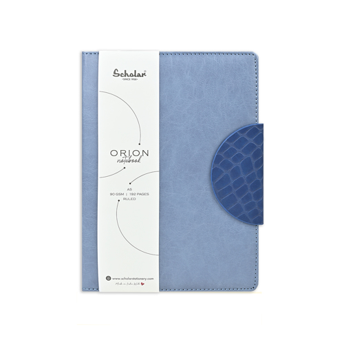 Full size cover page of the book 'SCHOLAR ORN2-B ORION NOTEBOOK A5 ORN2 -B (BLUE)'
