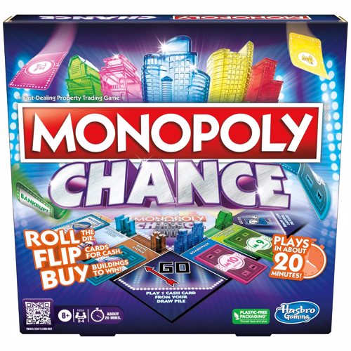 Full size cover page of the book 'HASBRO  MONOPOLY CHANCE  CODE F8555'