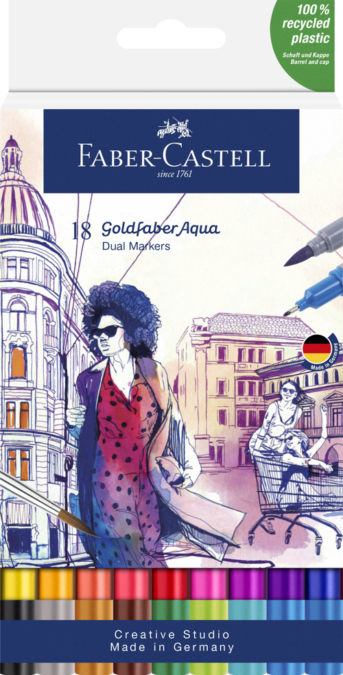 Full size cover page of the book 'FC F9171420110018 164618 GOLD FABER AQUA DUAL MARKER,SO18'