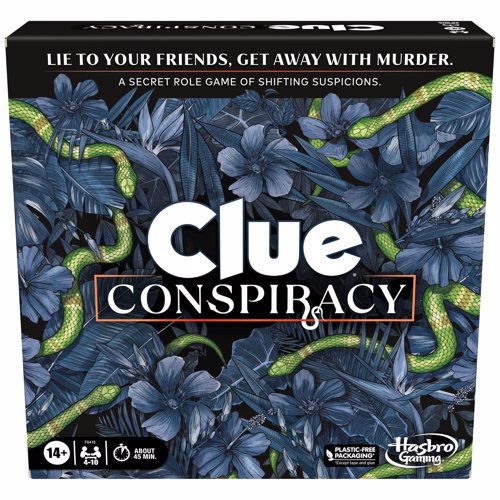 Full size cover page of the book 'HASBRO GAMING F6418 CLUE CONSPIRACY Non Elec'