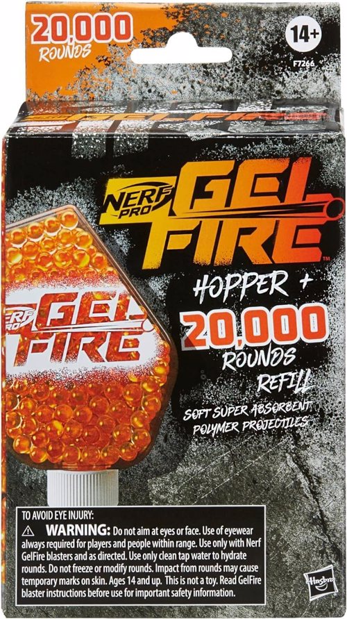 Full size cover page of the book 'NERF F7266 NER GELFIRE HOPPER ORANGE'