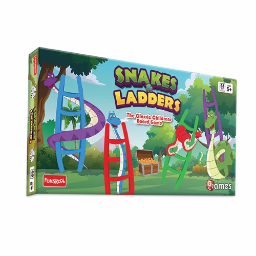 Full size cover page of the book 'FUNSKOOL SNAKES  AND LADDER  CODE 9632200'