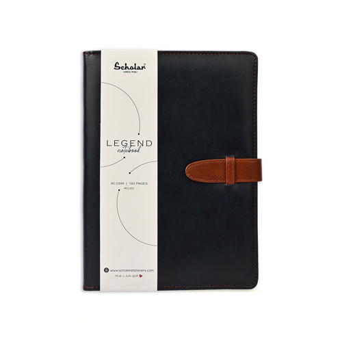 Full size cover page of the book 'Scholar Legend  Note Book A6 LEG1-B  (Deep Tan) 192pgs'