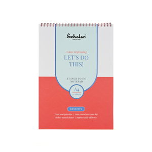 Cover page of the book 'Scholar TTS4 A4 Things To Do Spiral Pad 100pgs'