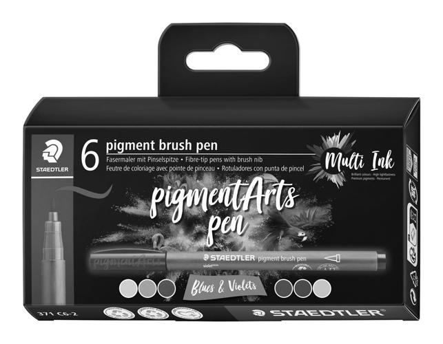 Full size cover page of the book 'Staedtler 371 C6-2 Pigment Brush Pen Blue & Vio 6 P'