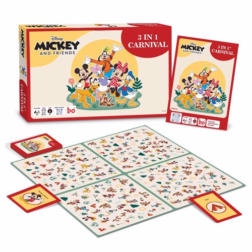 Full size cover page of the book 'BORAD BOD01 BO Mickey and Friends 3 in 1 Carnival Solid'